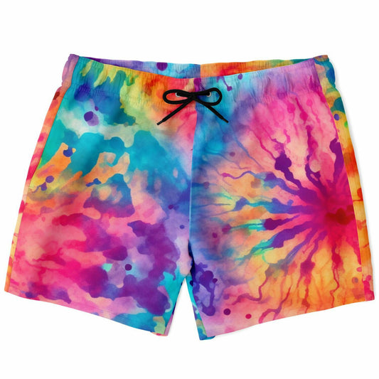 Colorful Tie dye splatter Swim Trunks