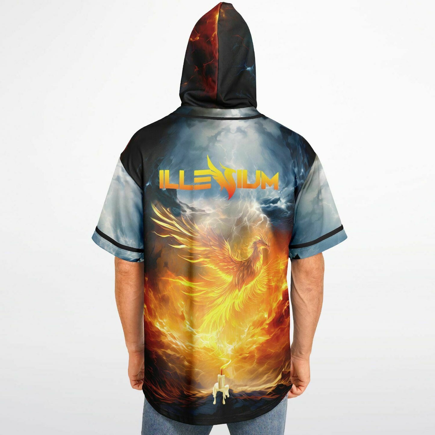 Illenium ice and fire Hooded Baseball Jersey