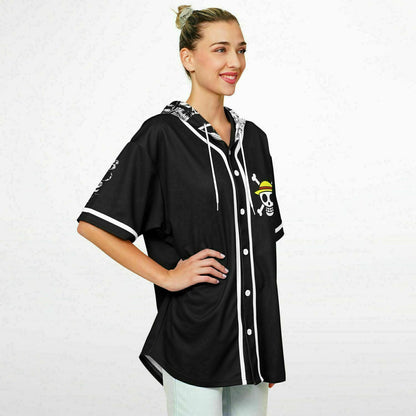 Luffy one piece Hooded Baseball Jersey