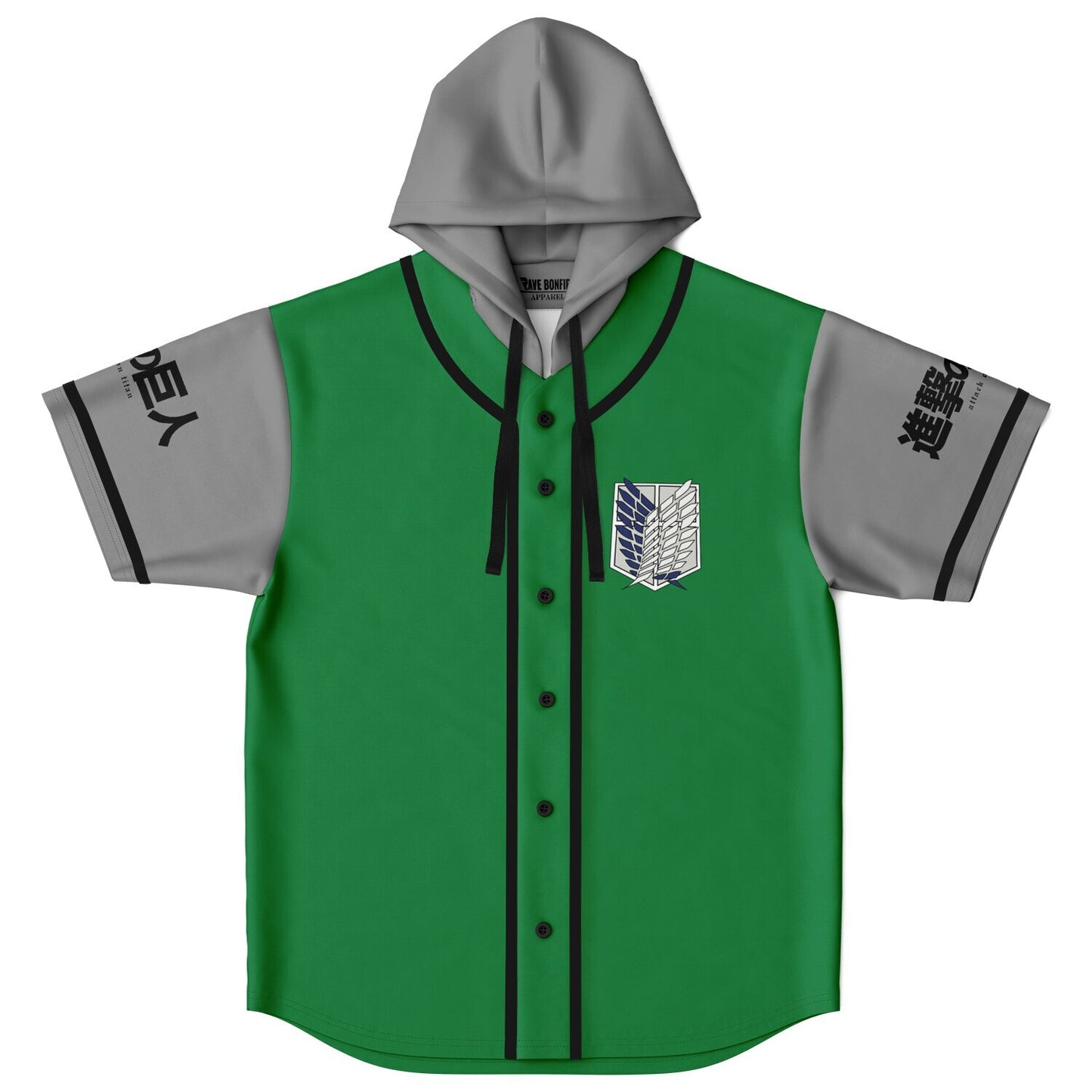 Attack on custom Hooded Baseball Jersey