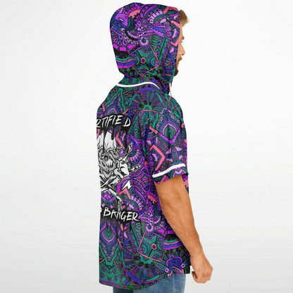 Certified Headbanger Hooded Baseball Jersey