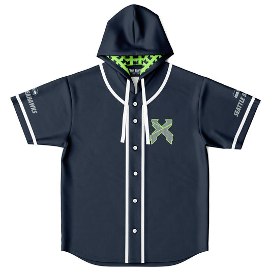 Sea x custom Hooded Baseball Jersey