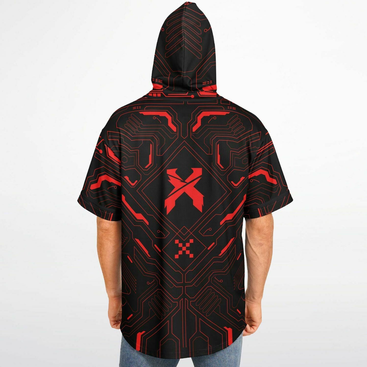 Red Hud Hooded Baseball Jersey