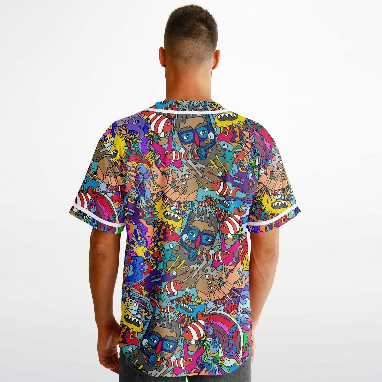 Trippy doddle pattern 01 Reversible Baseball Jersey