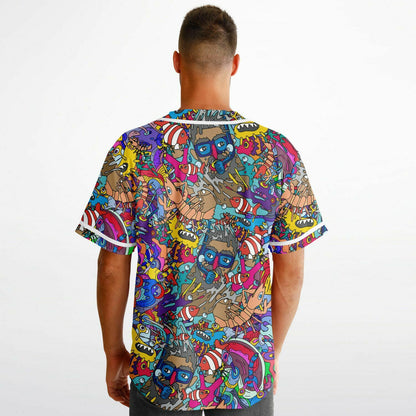 Trippy doddle pattern 01 Reversible Baseball Jersey