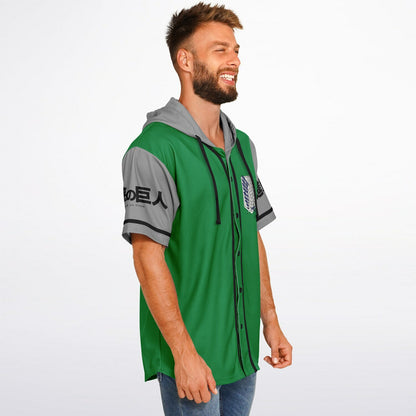Attack on custom Hooded Baseball Jersey