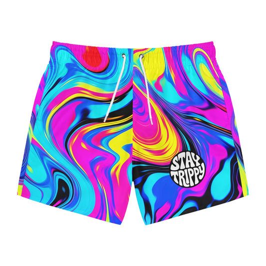 Stay trippy Swim Trunks (Printify)