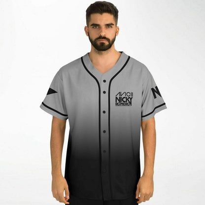 Edwin F Baseball Jersey (Gray and black)