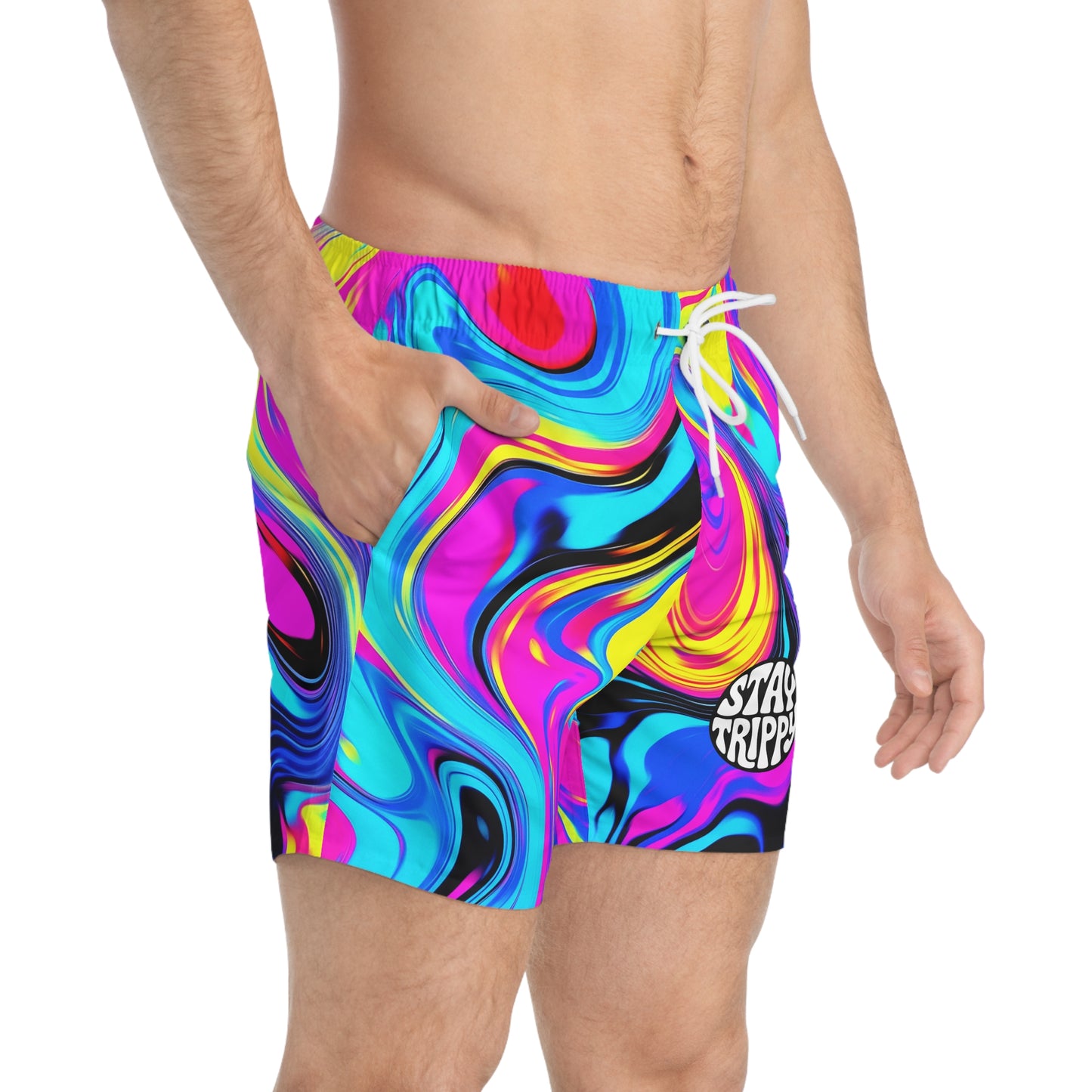 Stay trippy Swim Trunks (Printify)