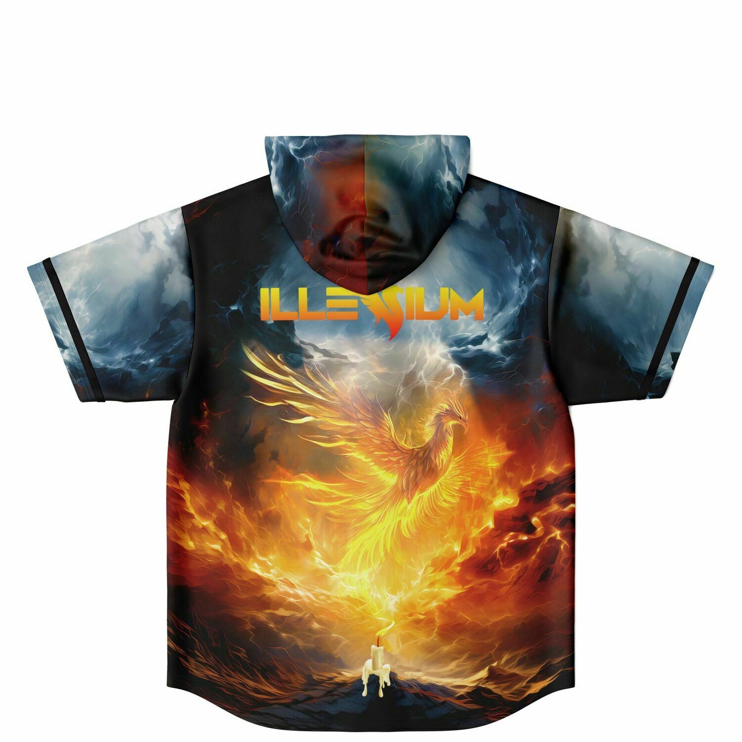 Illenium ice and fire Hooded Baseball Jersey