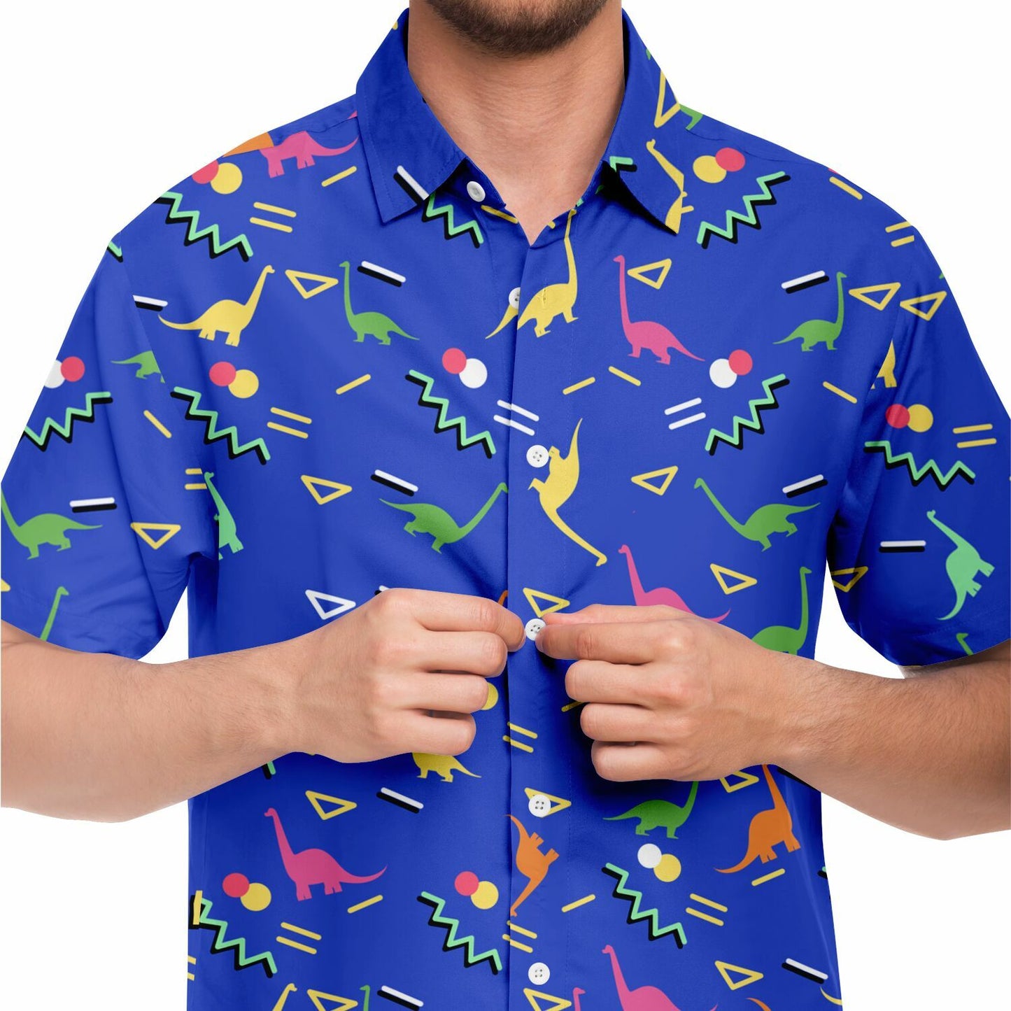 Dino Memphis pattern Buttons up