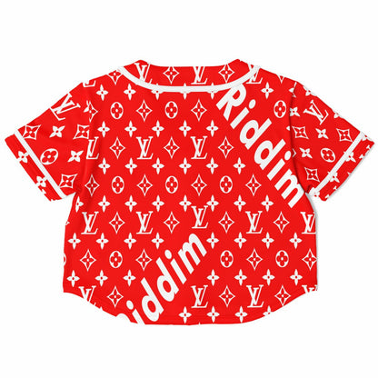 LV x  Riddim crop top baseball jersey