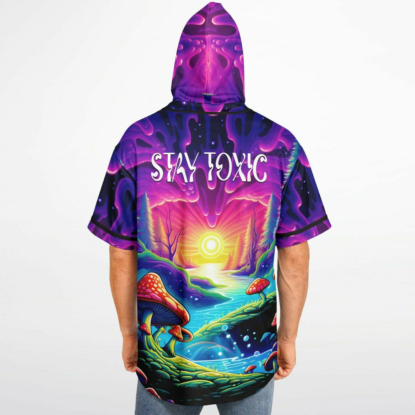 Stay Toxic Hooded Baseball Jersey
