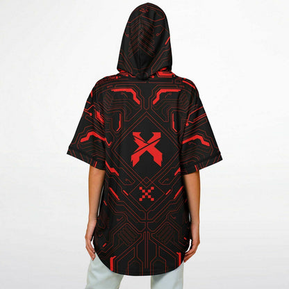 Red Hud Hooded Baseball Jersey