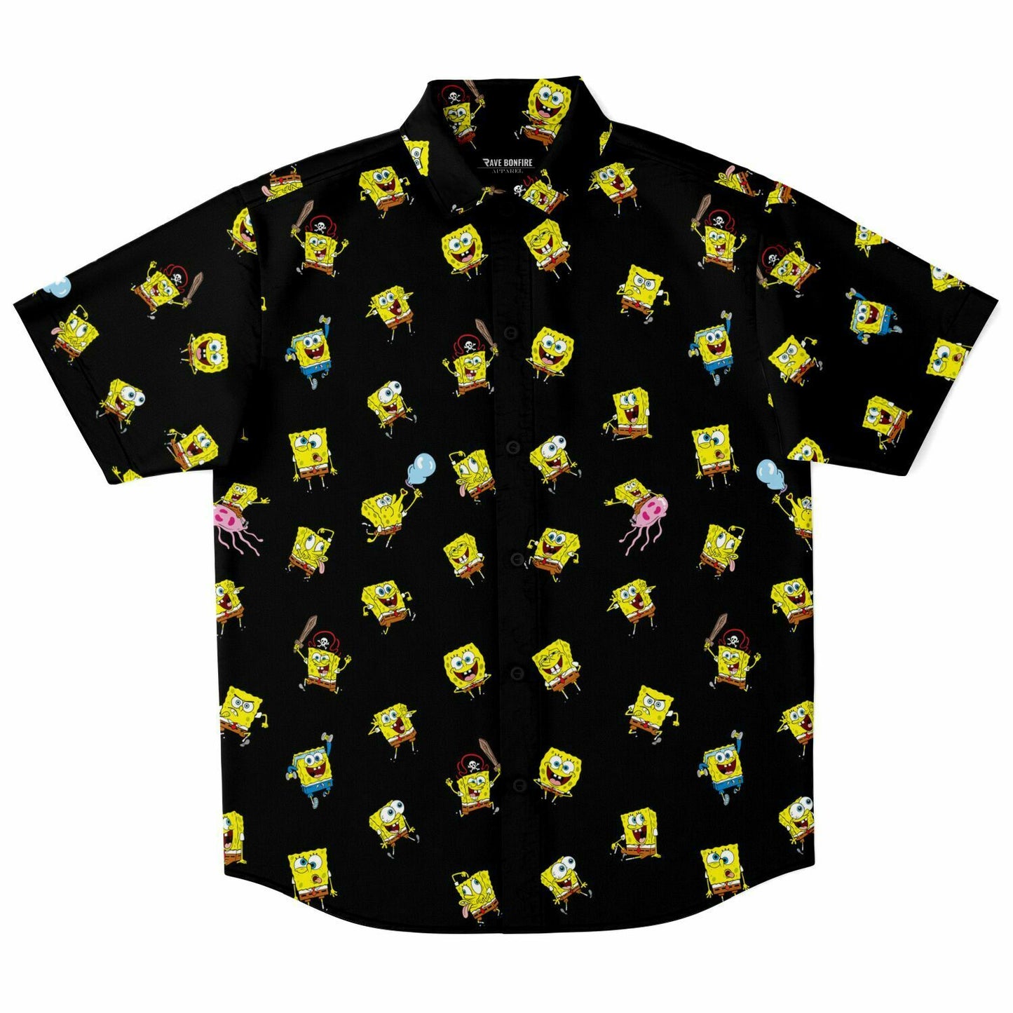 Spongebob Mood Short Sleeve Button Down Shirt