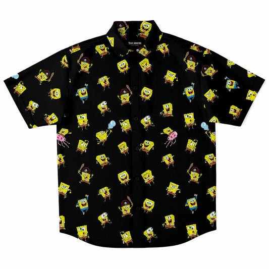 Spongebob Mood Short Sleeve Button Down Shirt
