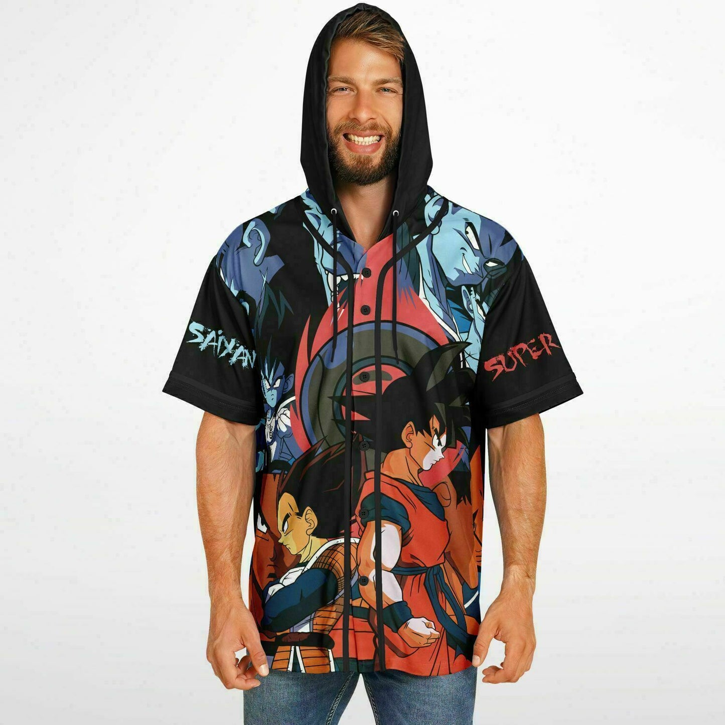 Super saiyan Hooded Baseball Jersey