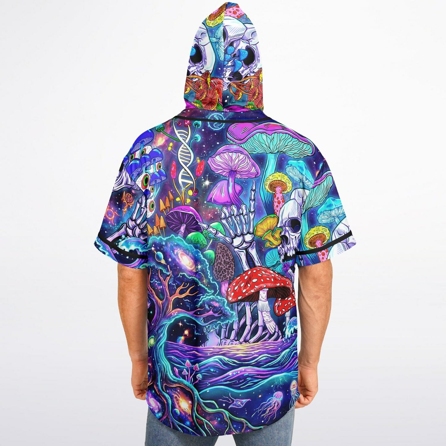 Trippy psy Hooded Baseball Jersey