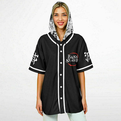 Bass slayer Hooded Baseball Jersey