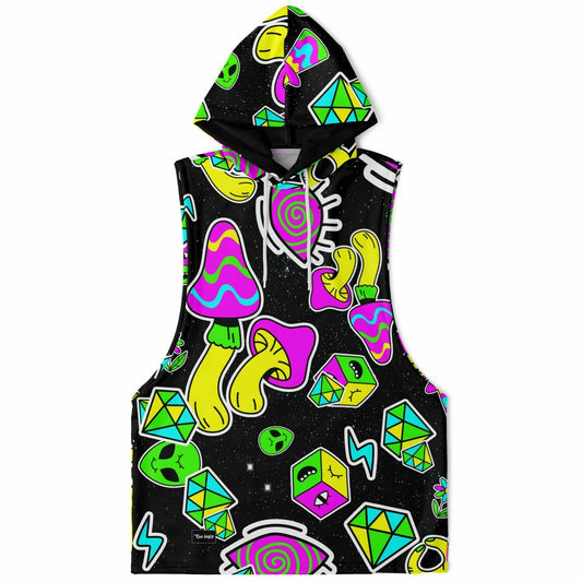 Colorful trippy pattern Sleeveless hoodie