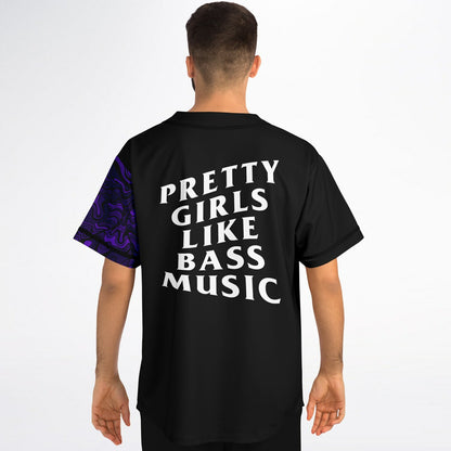 Pretty girls like bass music Baseball Jersey