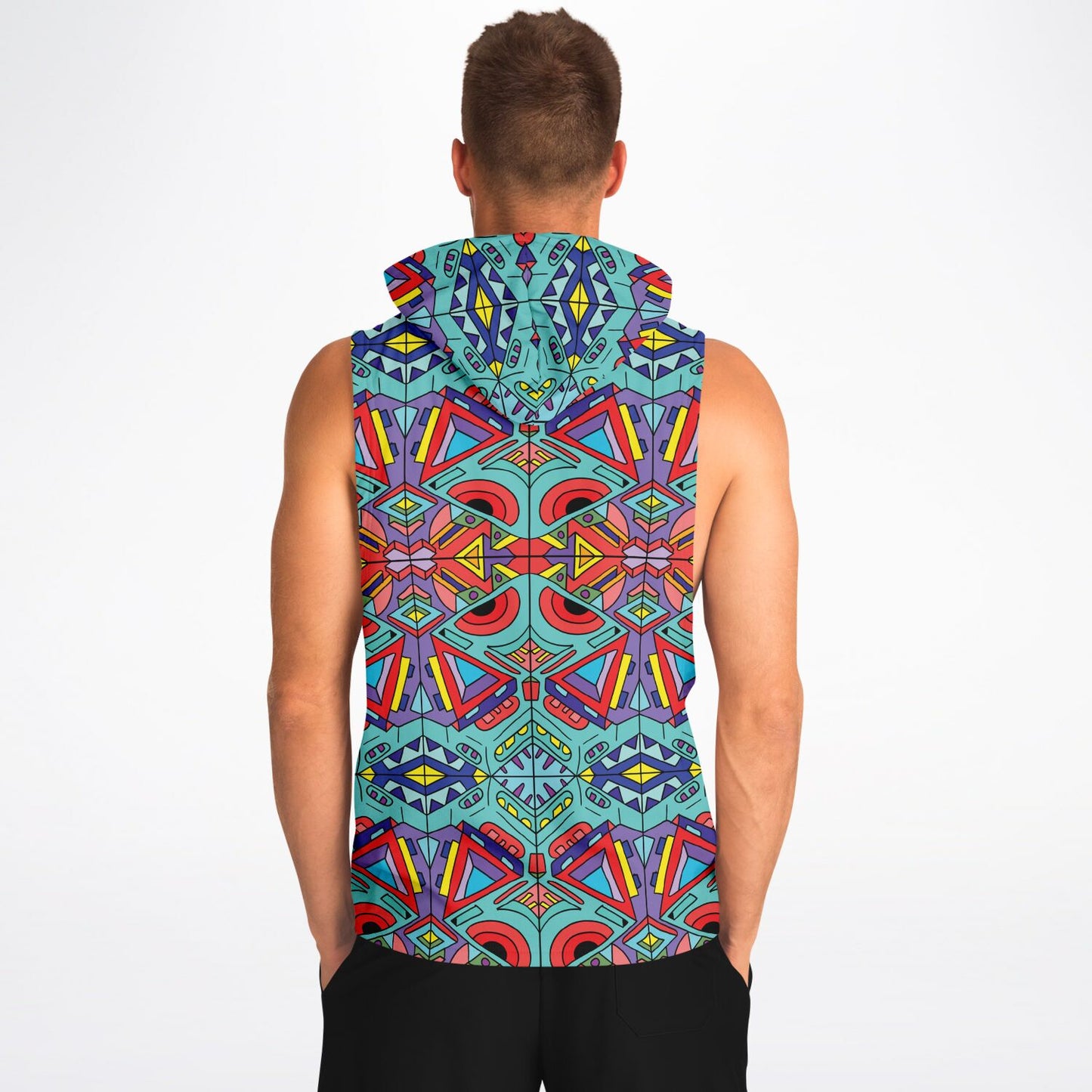 Trippy doddle pattern 01 Sleeveless hoodie