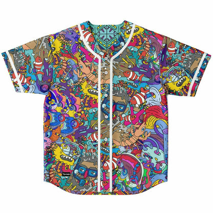 Trippy doddle pattern 01 Reversible Baseball Jersey