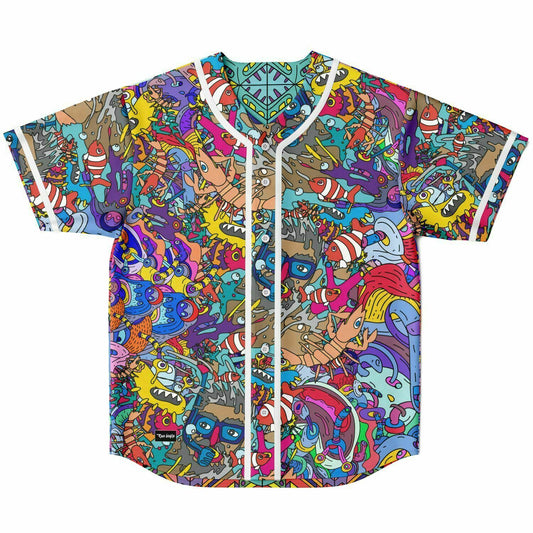 Trippy doddle pattern 01 Reversible Baseball Jersey