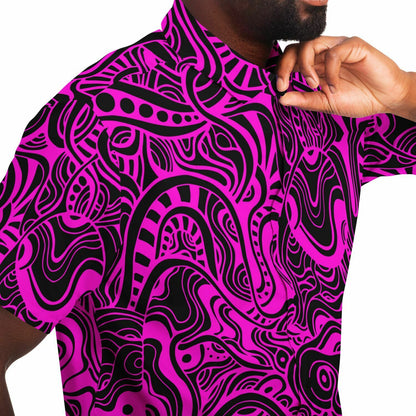Trippy pink doddles buttons up