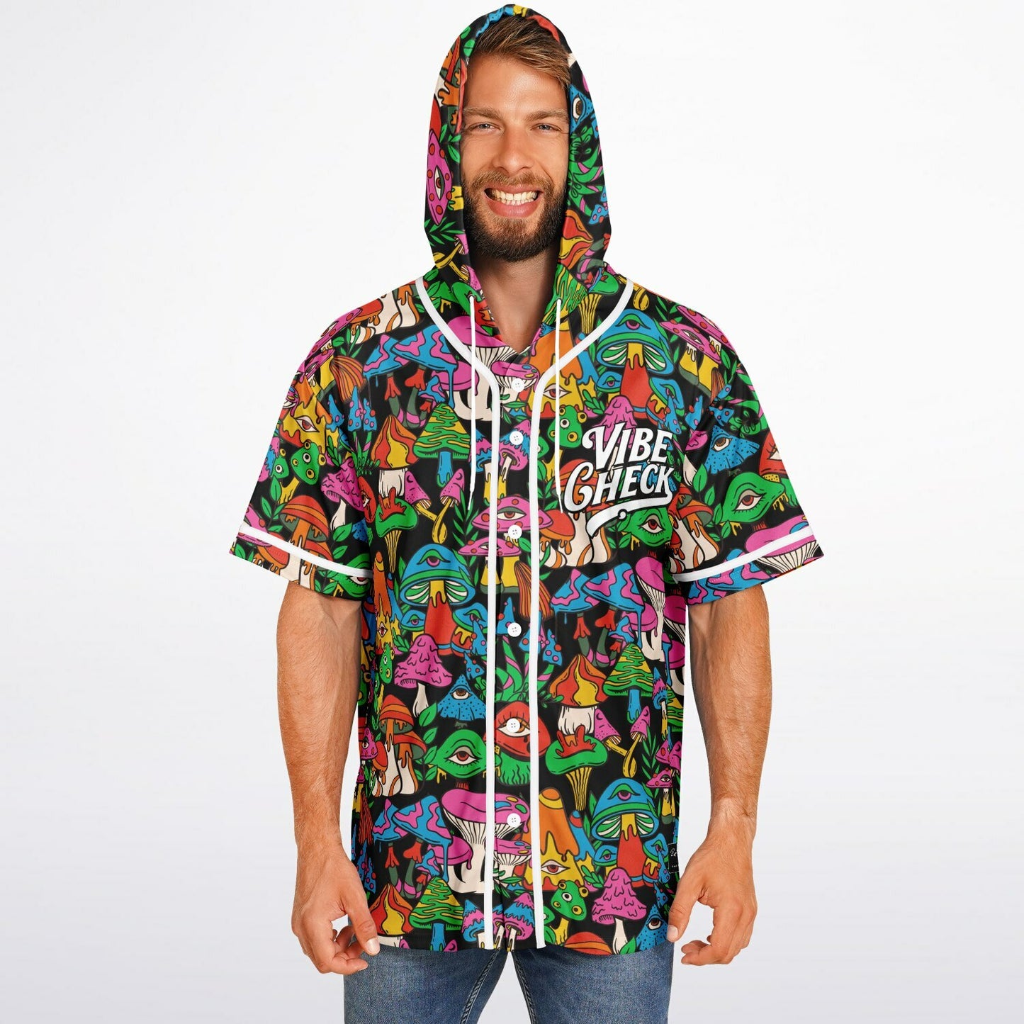 Vibe check Hooded Baseball Jersey