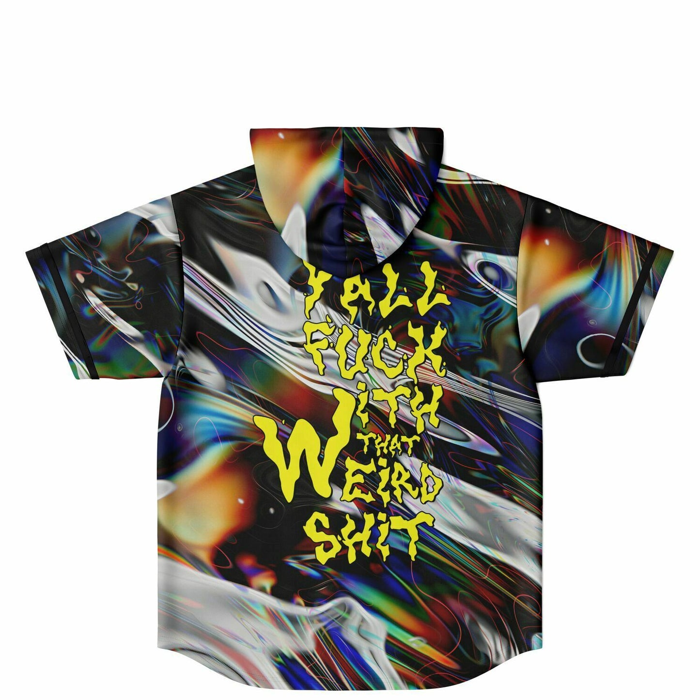 Glitch custom Hooded Baseball Jersey