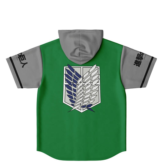 Attack on custom Hooded Baseball Jersey