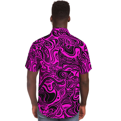 Trippy pink doddles buttons up