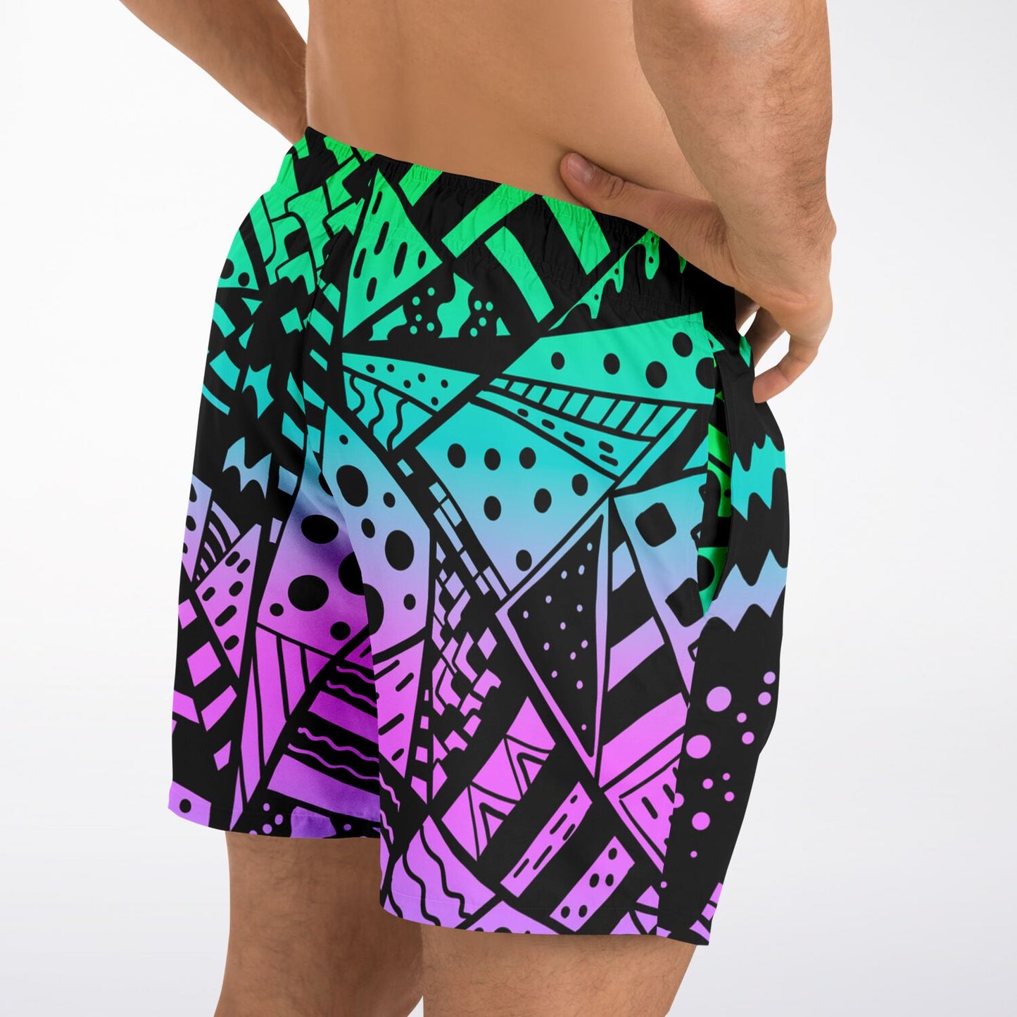 Colorful Abstract lines Swim Trunks