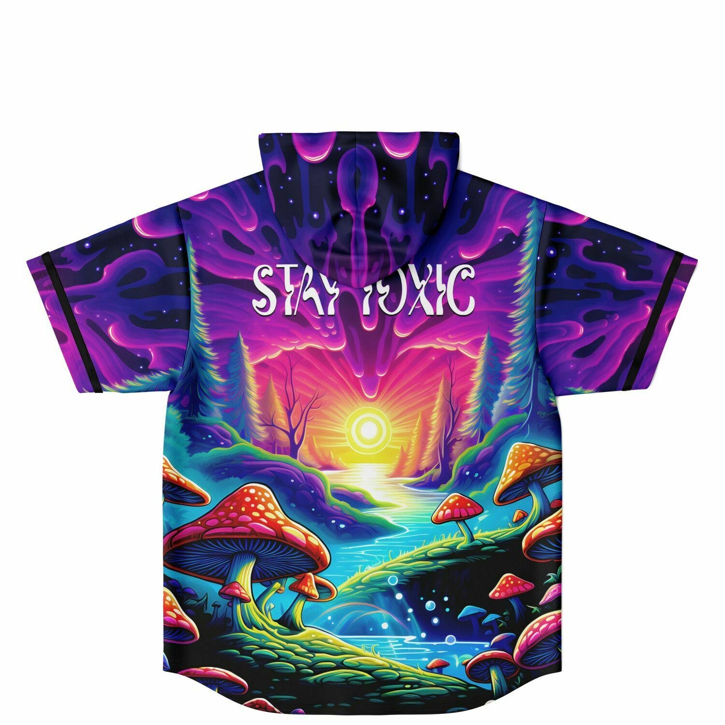 Stay Toxic Hooded Baseball Jersey