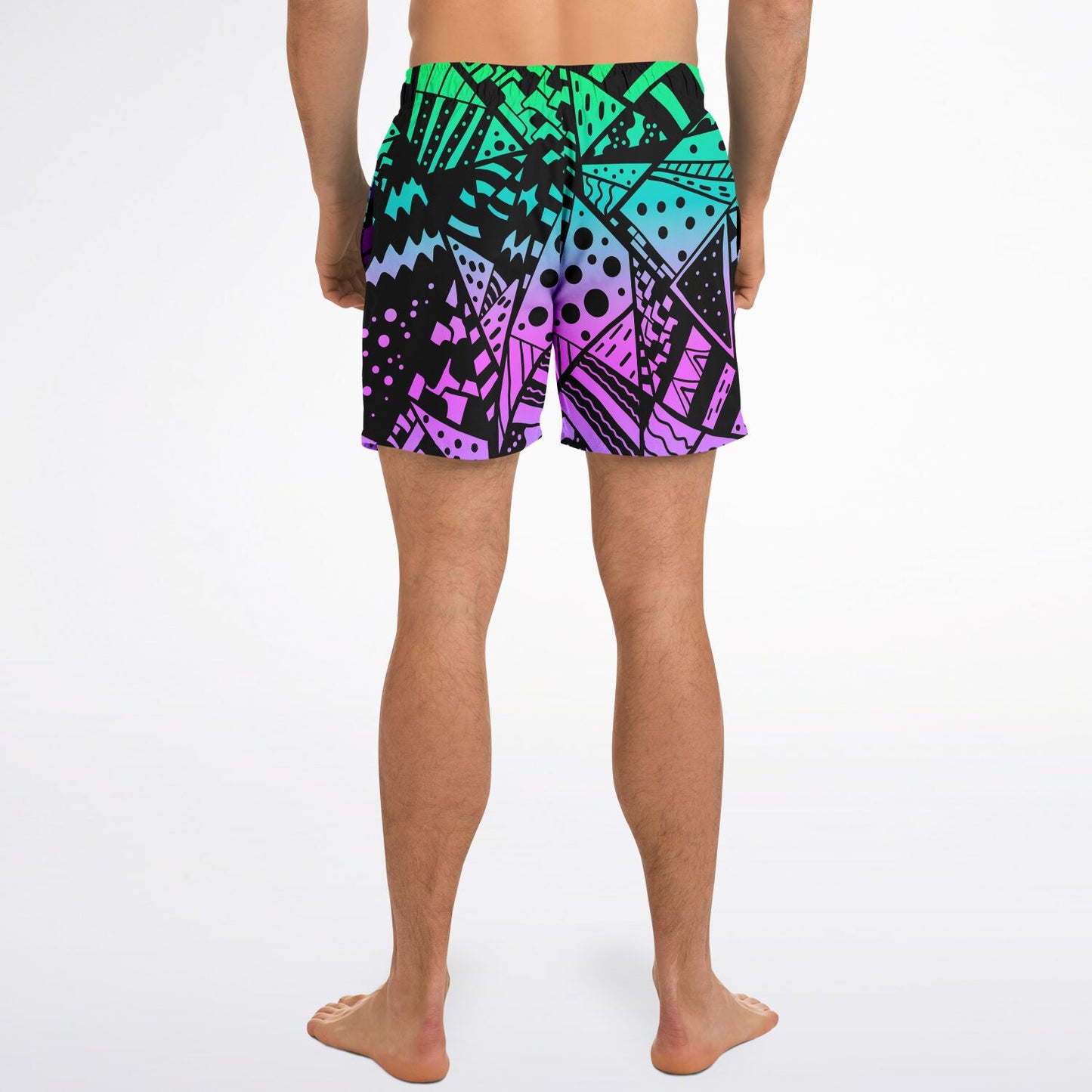 Colorful Abstract lines Swim Trunks