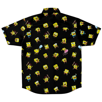 Spongebob Mood Short Sleeve Button Down Shirt