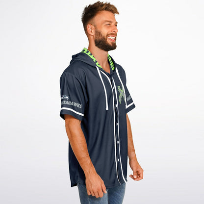 Sea x custom Hooded Baseball Jersey