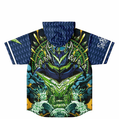 Dark wobble Hooded Baseball Jersey