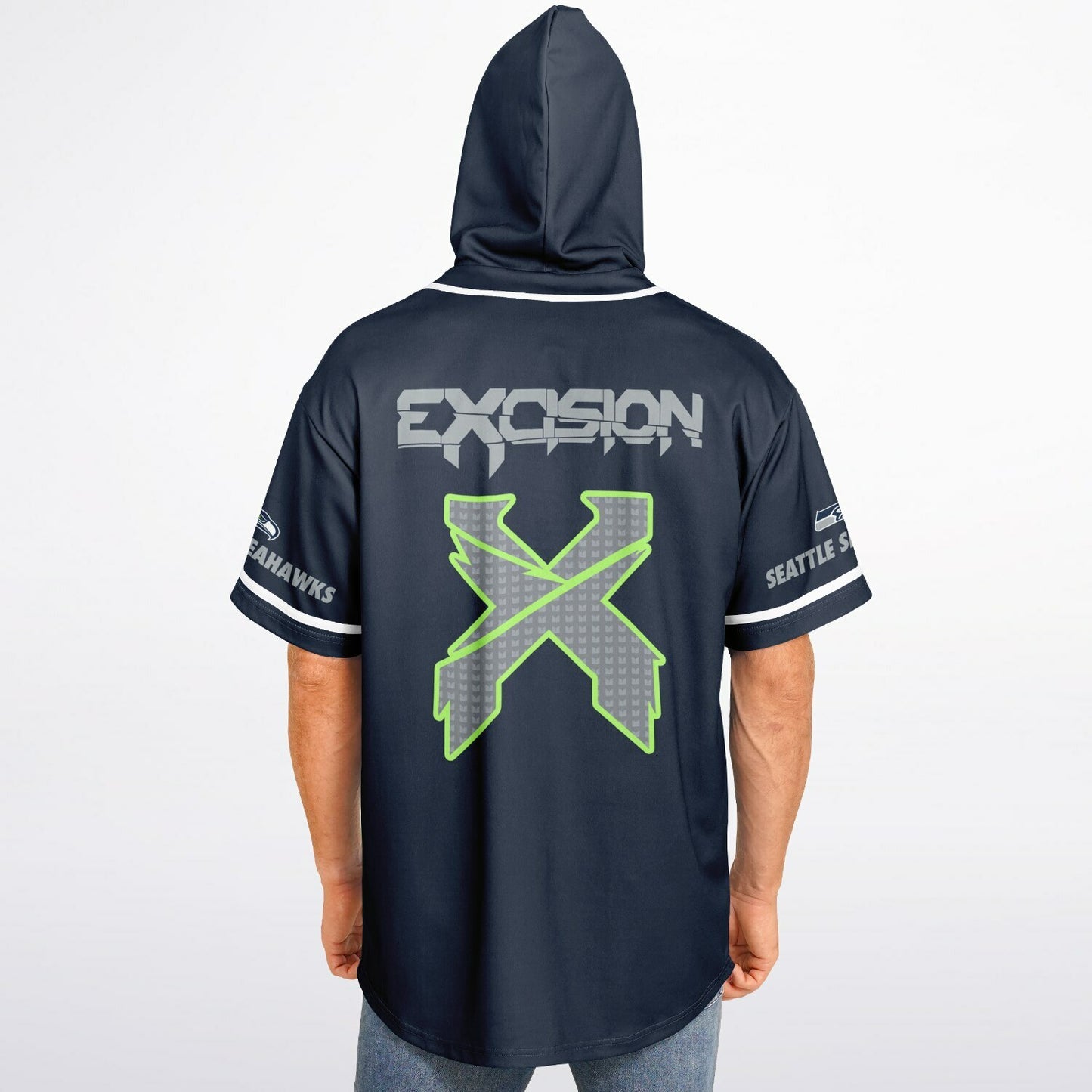 Sea x custom Hooded Baseball Jersey