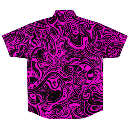 Trippy pink doddles buttons up