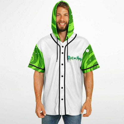 Rick and morty Hooded Baseball Jersey