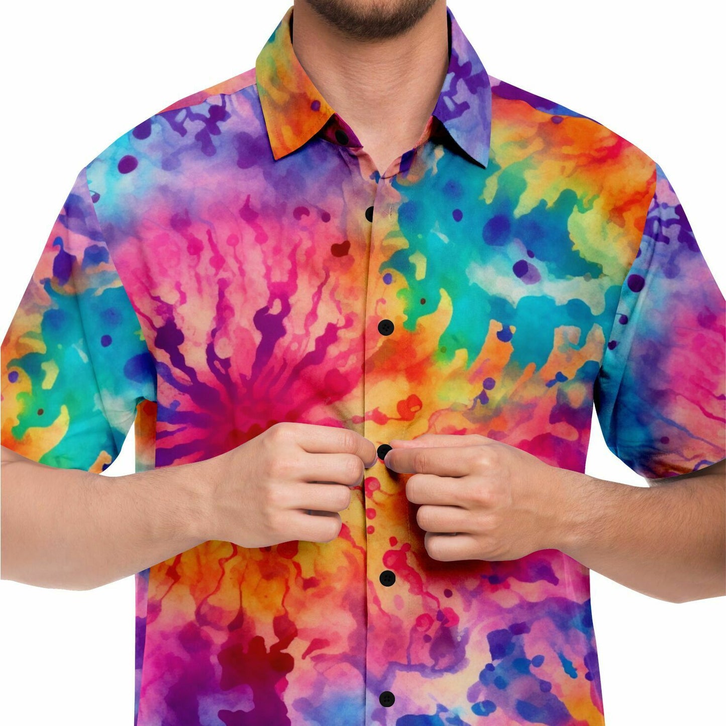 Colorful Tie Dye splatter Buttons up shirt
