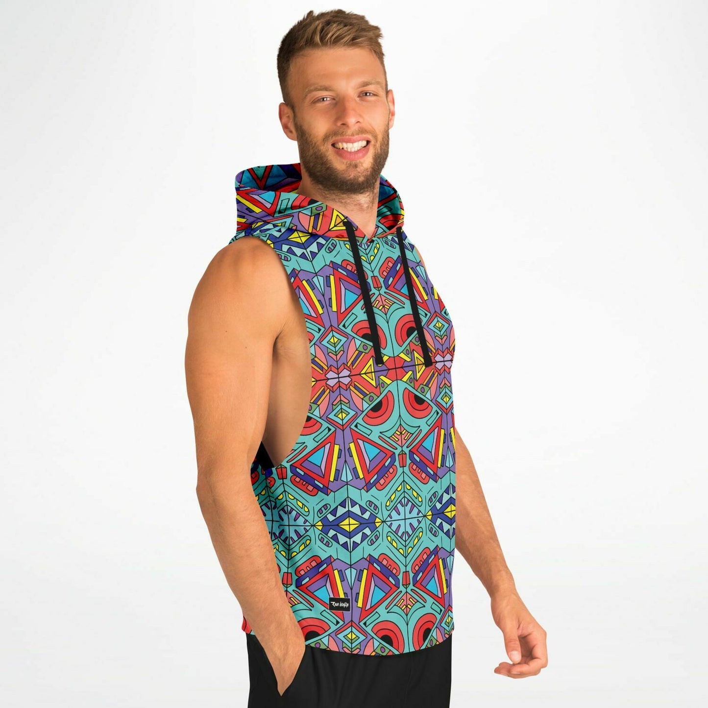 Trippy doddle pattern 01 Sleeveless hoodie
