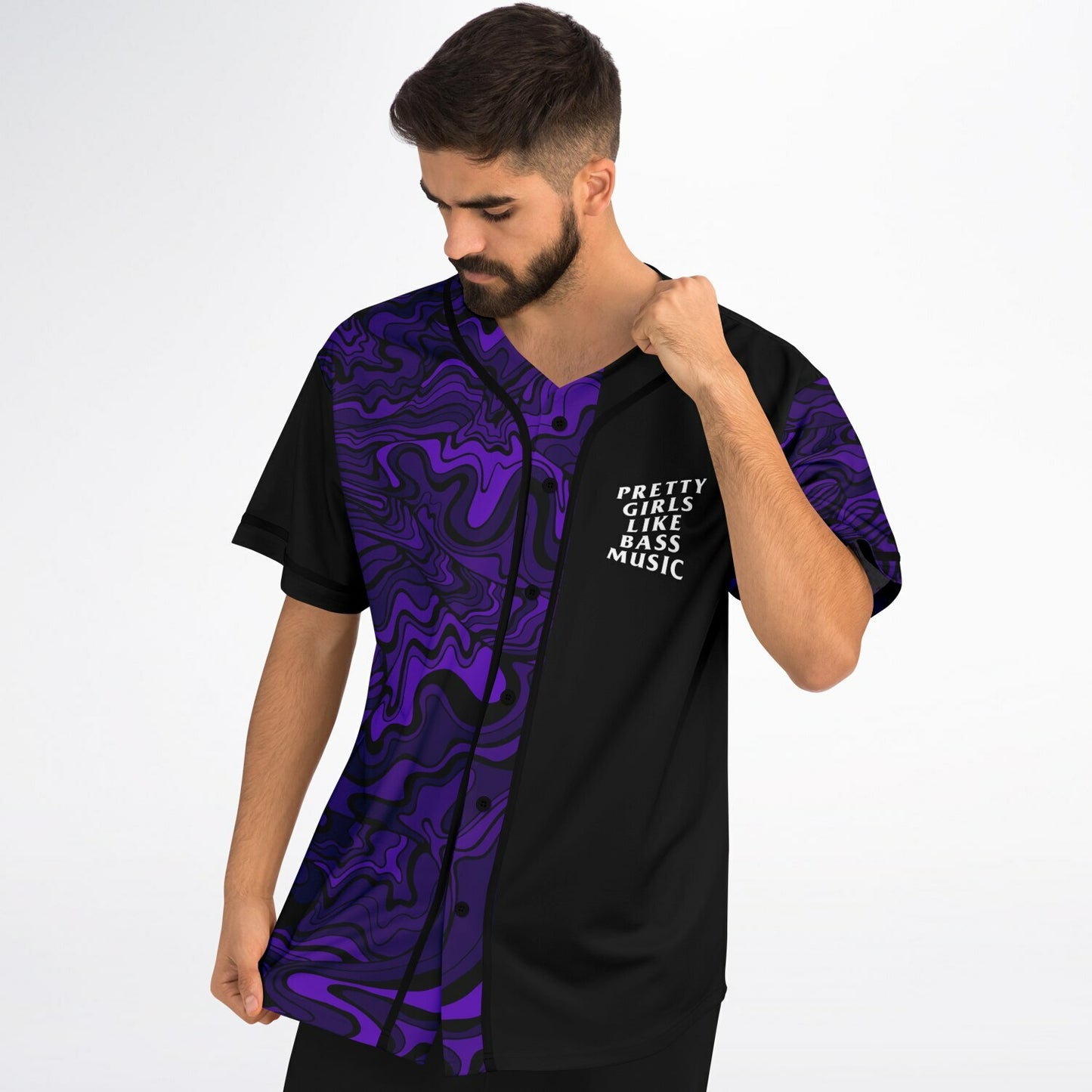 Pretty girls like bass music Baseball Jersey