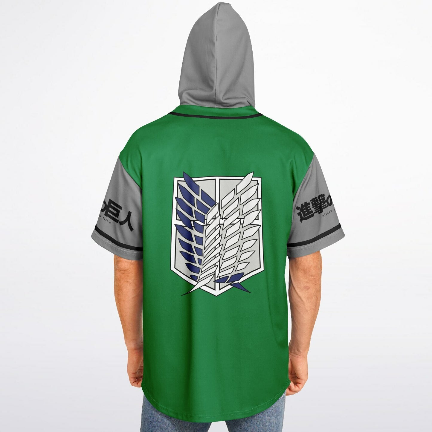Attack on custom Hooded Baseball Jersey