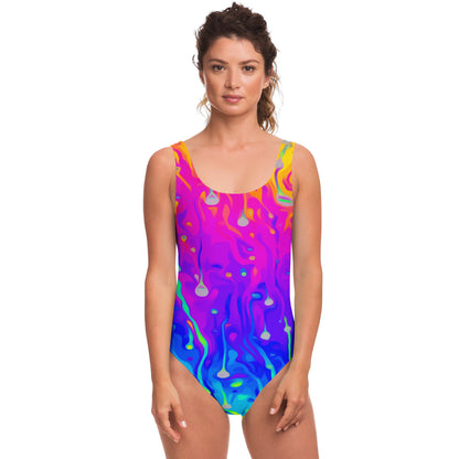 Rainbow drips Rave bodysuit