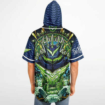 Dark wobble Hooded Baseball Jersey
