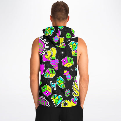Colorful trippy pattern Sleeveless hoodie