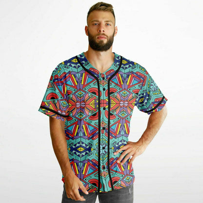 Trippy doddle pattern 01 Reversible Baseball Jersey